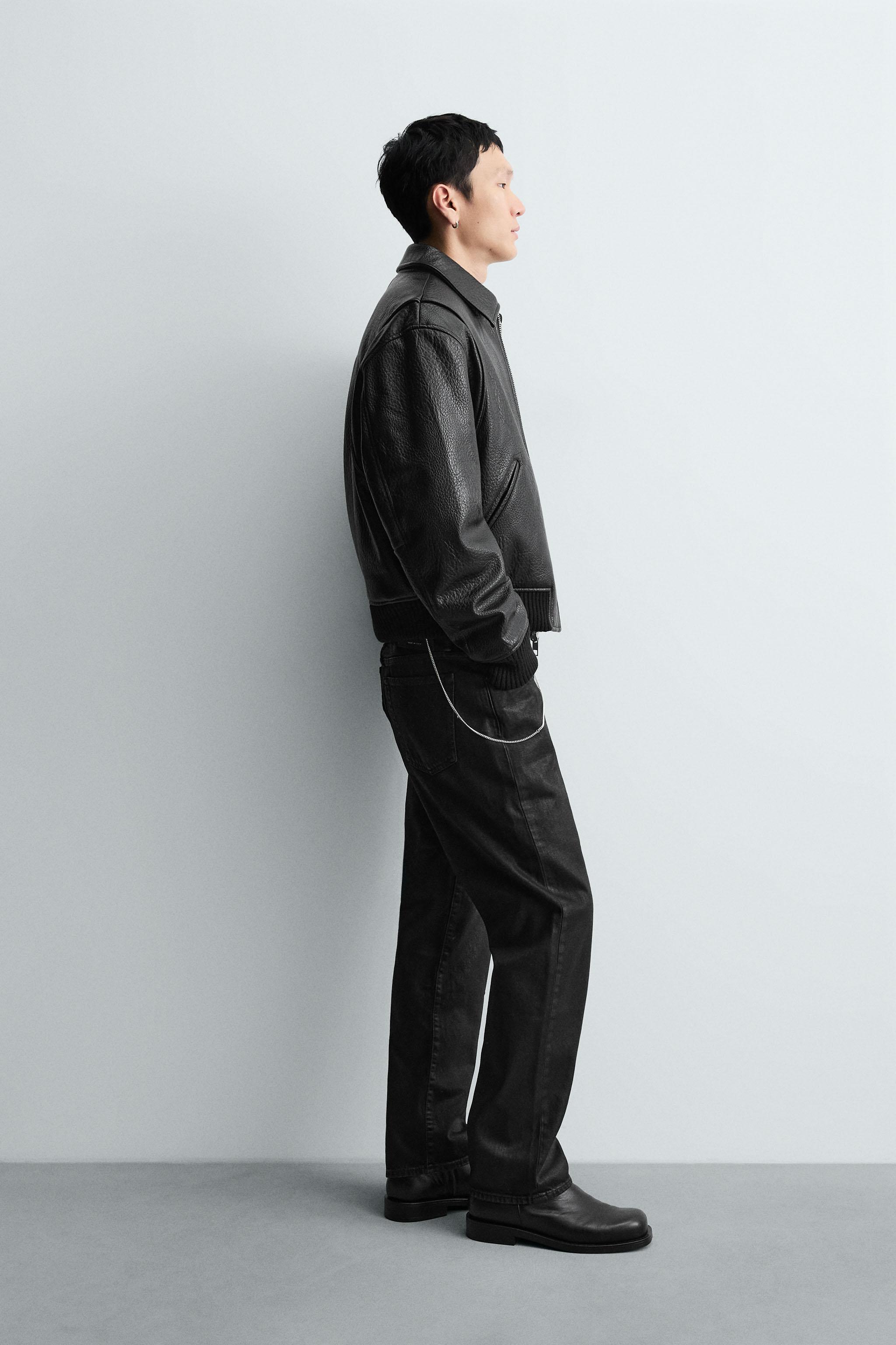 FAUX LEATHER PUFFER JACKET